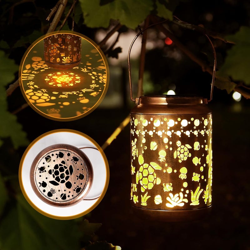Buwheekoki Turtle Solar Lantern Outdoor Turtle Decor Garden Decor Waterproof Light Hanging Solar Lights Yard Decor, Christmas Gifts, Gifts for Women, Gifts for Mom, Gifts for Grandma - Image 4